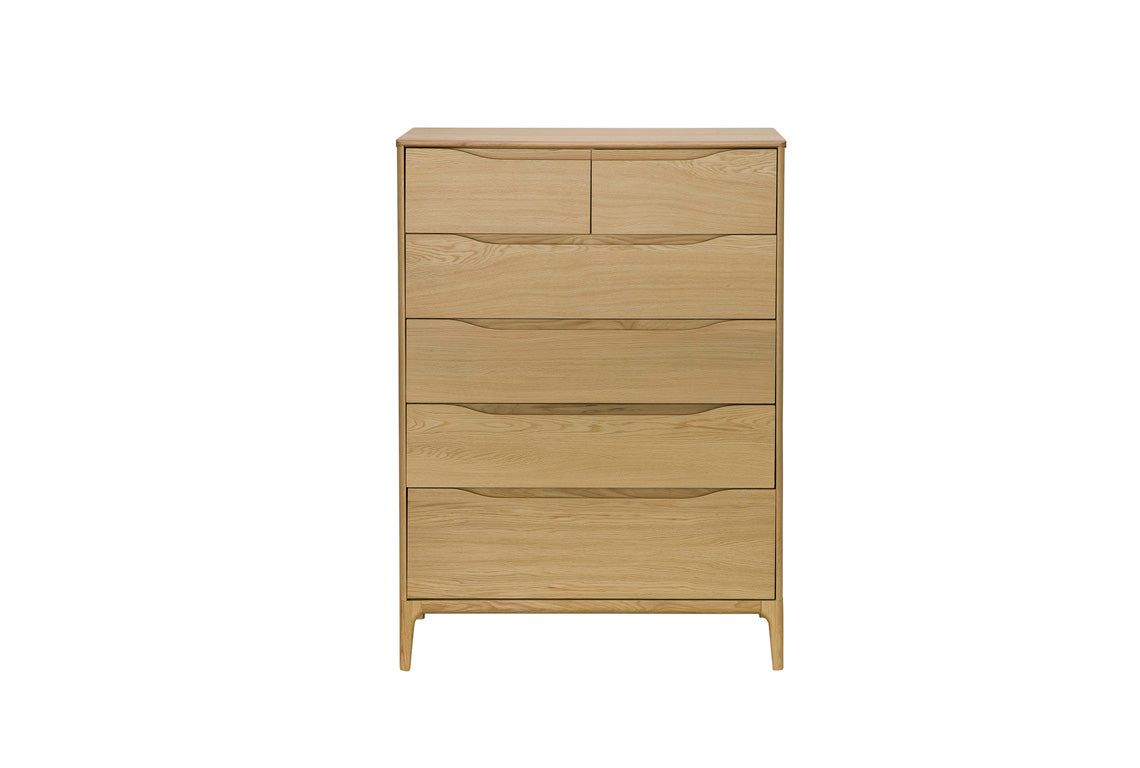 Ercol Rimini 6 Drawer Tall Wide Chest