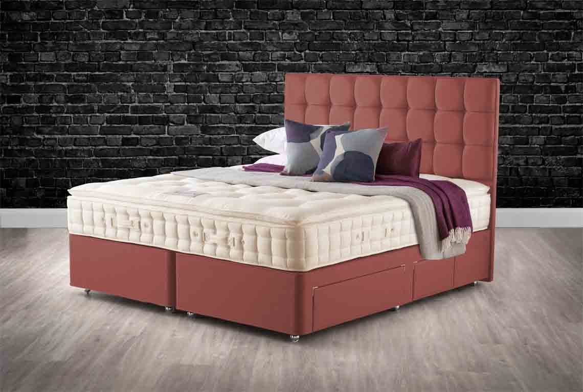 Hypnos Saunderton Pillow Top 5' Sprung Base F/E 2 Drawer Divan Set