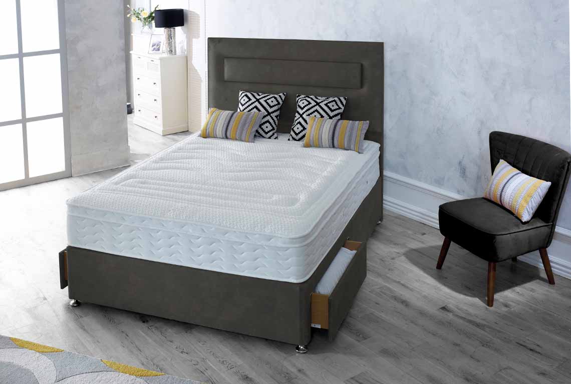 Highgrove Advance Gel 2400 5' P/T 2 Drawer Divan Set