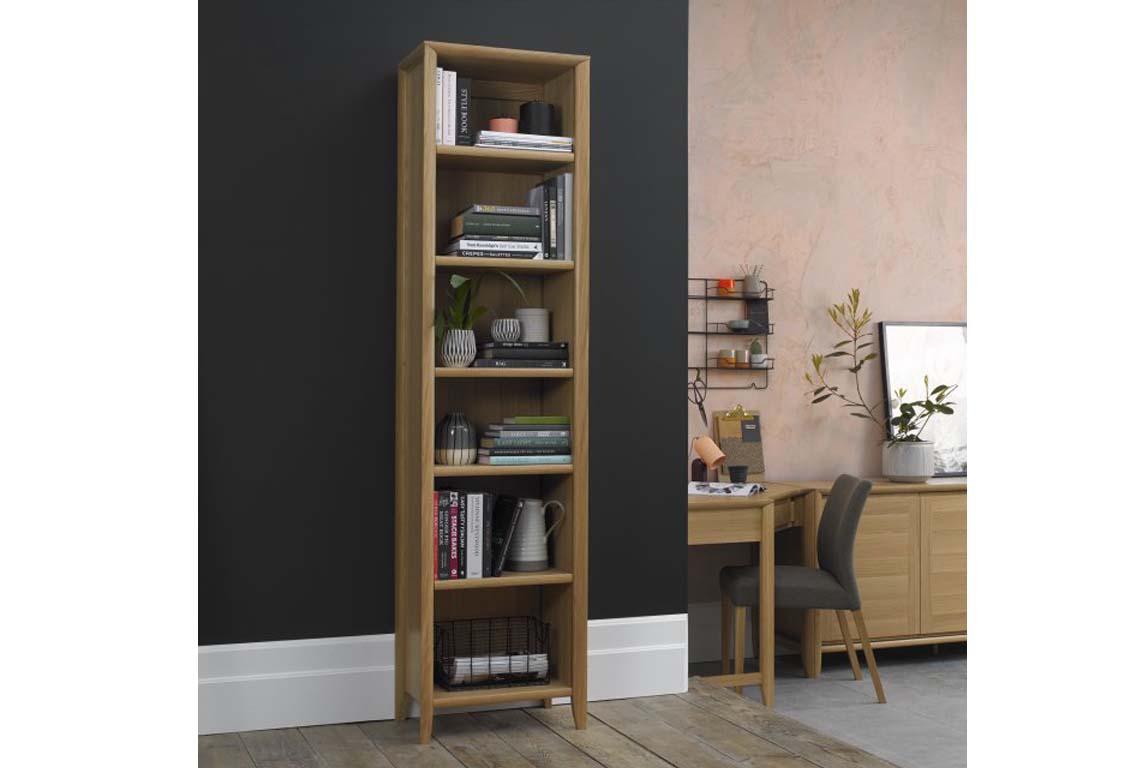 Bremen Oak Narrow Bookcase