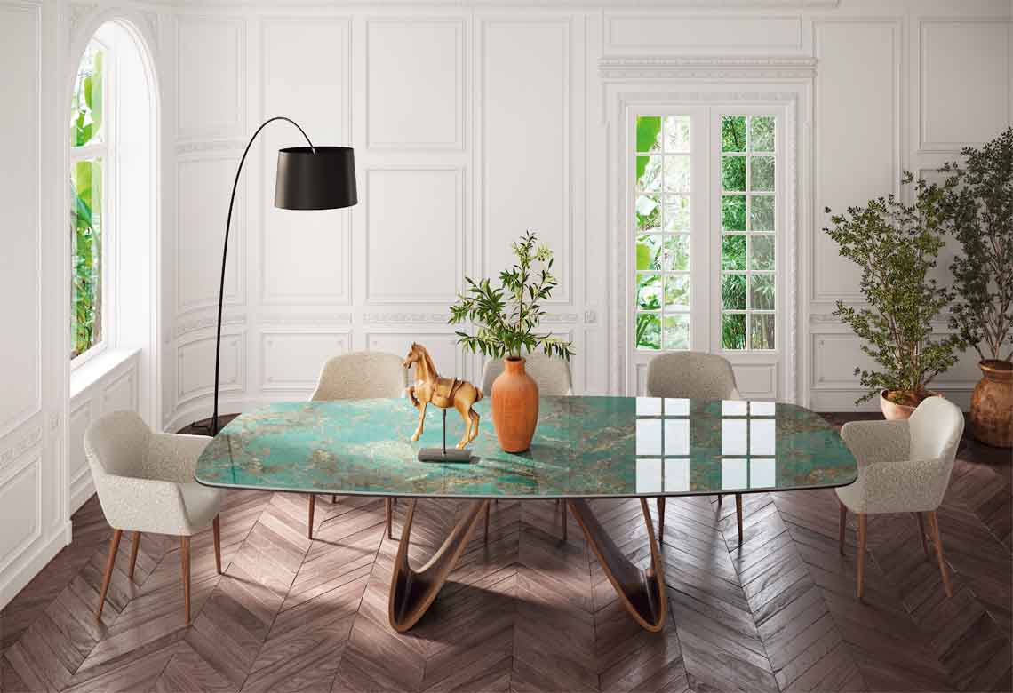 Onda Fixed Ceramic Top Dining Table