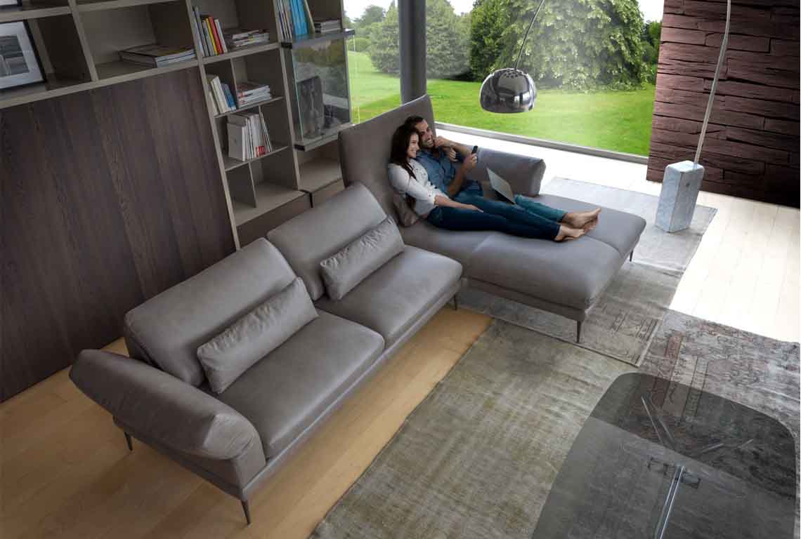 Prague Large Chaise Sofa