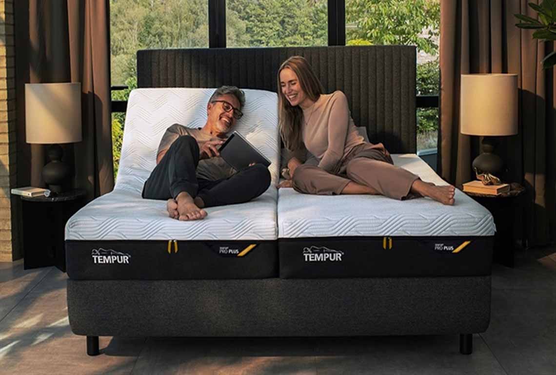 TEMPUR® 6' Ergo Smart Base with Vertical Headboard with 2 Pro® Plus SmartCool™ Mattresses