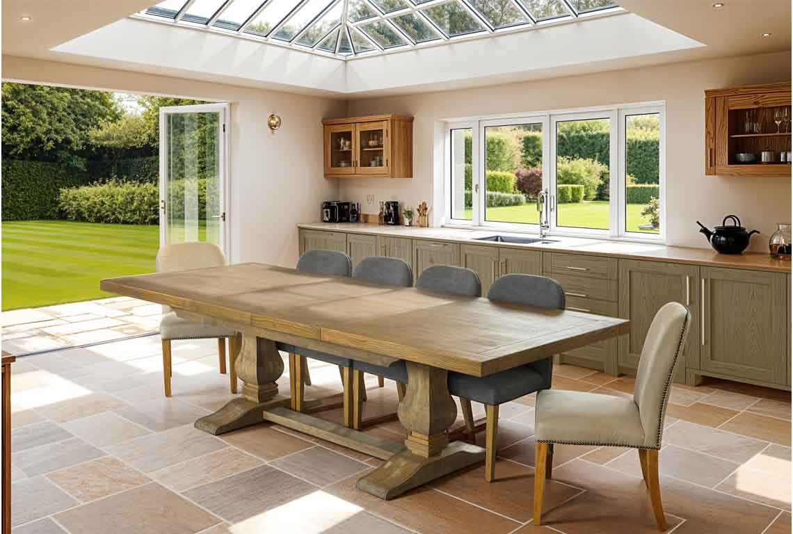 Alsace Monastery Extending Dining Table