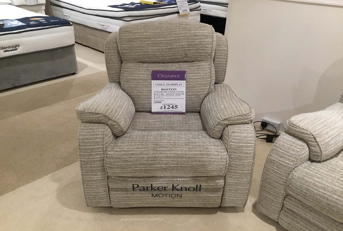 Boston Power Recliner Chair with USB - Single Motor
