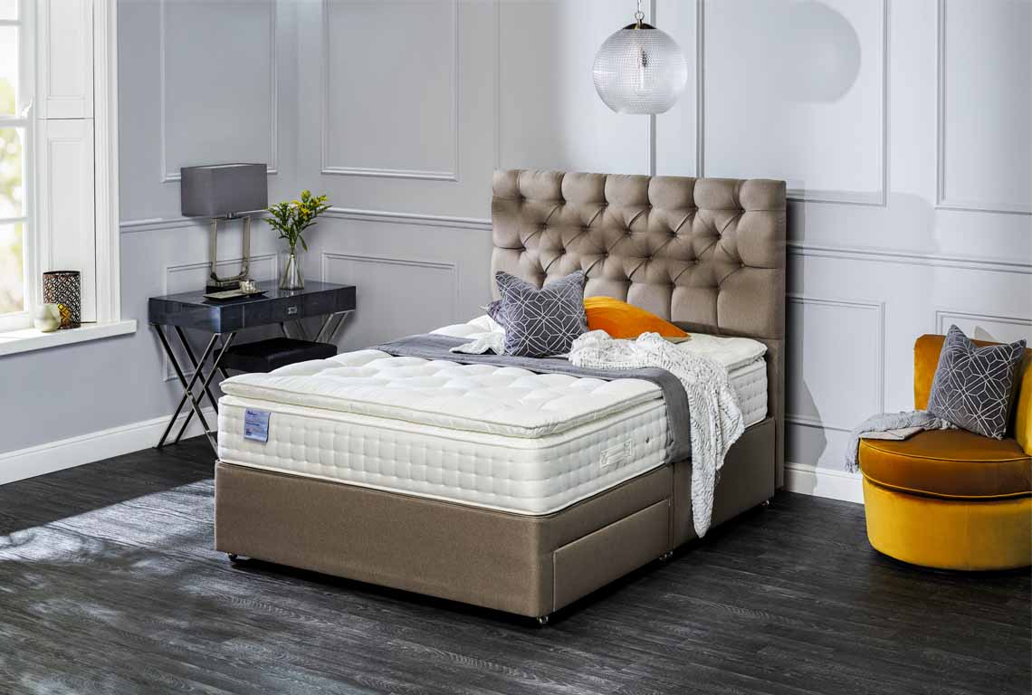 Relyon Ullswater Natural Silk 2900 5' F/E 2 Drawer Divan Set