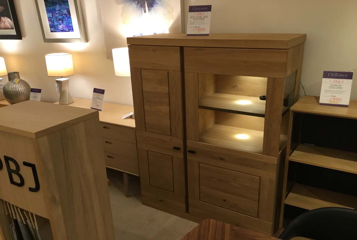 Next Level 3000 2 Door Highboard with LED Lighting