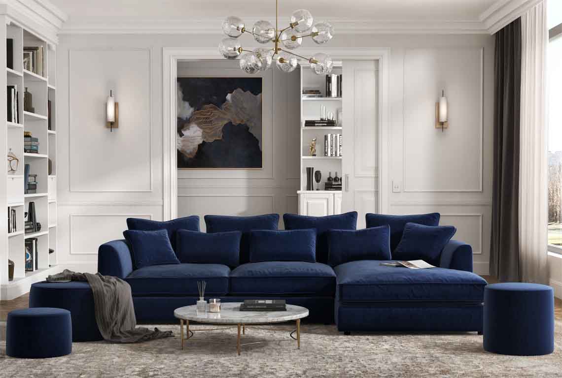 Cassius Large Chaise Sofa - Right Hand Facing